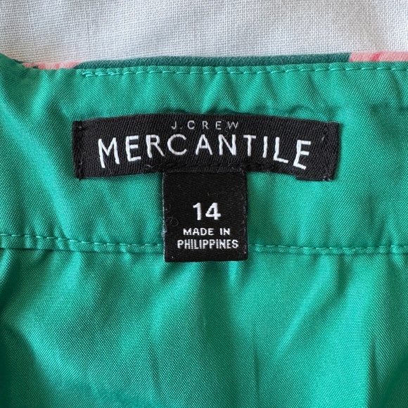 J. Crew Mercantile Women's Floral Print Pencil Skirt Green/Pink Size 14 Lined - Picture 4 of 12